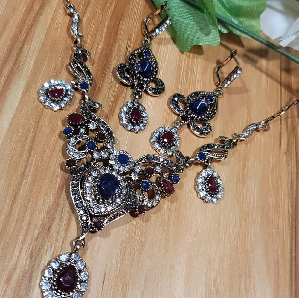 Turkish Vintage LookingJewelrySet for Women,NEW,2PcsAntique,Wedding,HandmadeGift - Picture 4 of 15